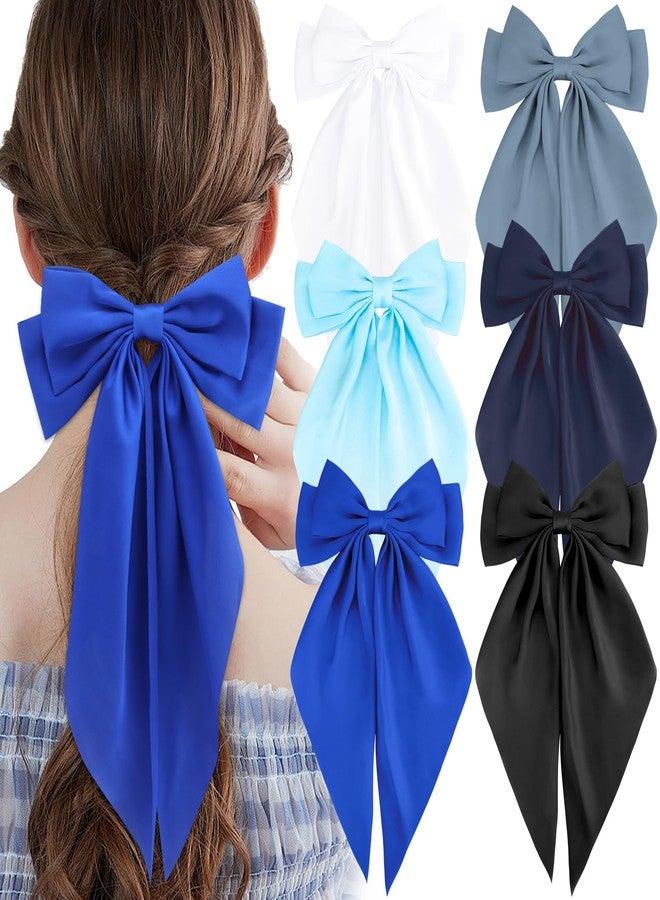 Canitor Blue Hair Bows for Women Barrettes Clip Large Cute Preppy Teenager Tween Teen Girl Bulk Gifts Trendy Stuff Aesthetic Coquette Hair Accessories for Birthday Halloween - Image 1